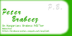 peter brabecz business card